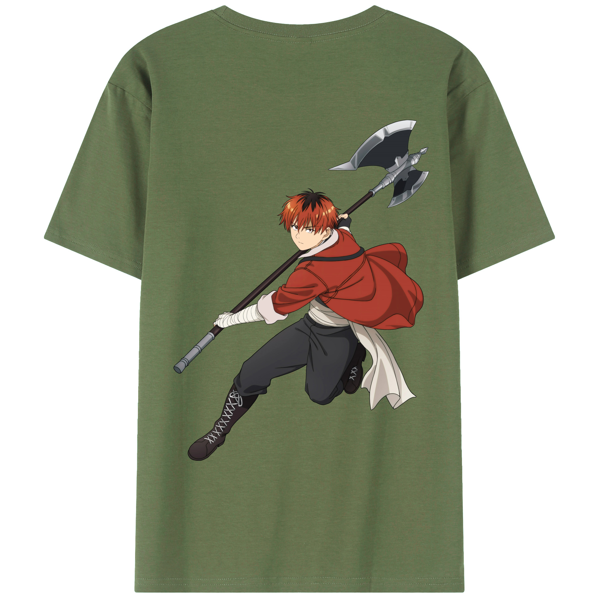 （画像用） 葬送のフリーレン Frieren 綿100％ メンズ半袖Tシャツ（バックプリント） 通気性
